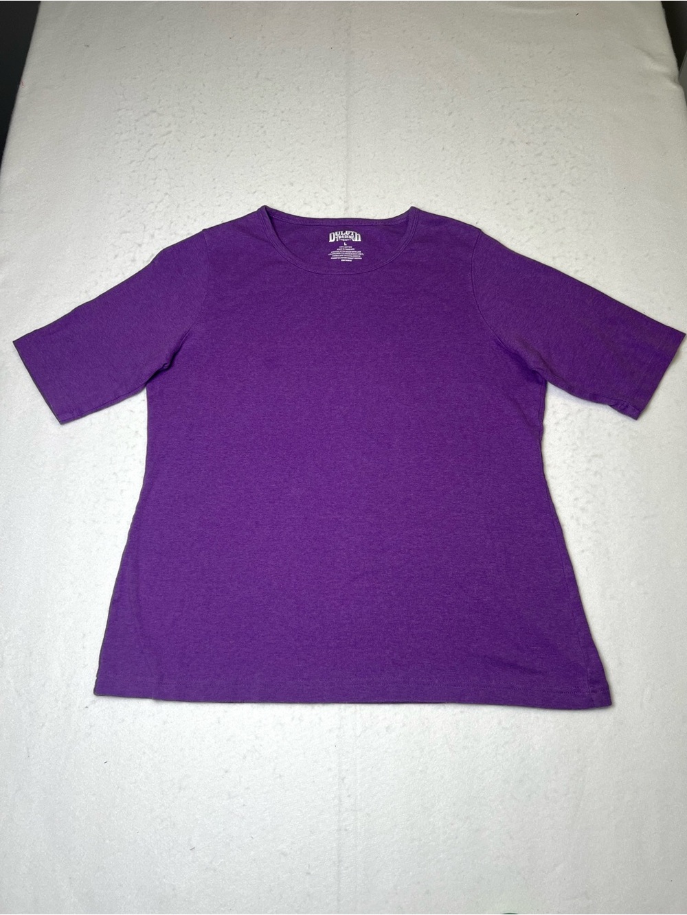 Duluth Trading Co Purple Cotton Knit Crew Neck 3/4 Sleeve Women’s Size L
